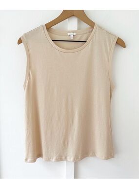 Skin Organic Colbie Muscle Tank Size 0 XS Tan Pima Cotton Peru